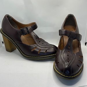 Doc Dr Martens Maroon Arianna Mary Jane Heels 9
